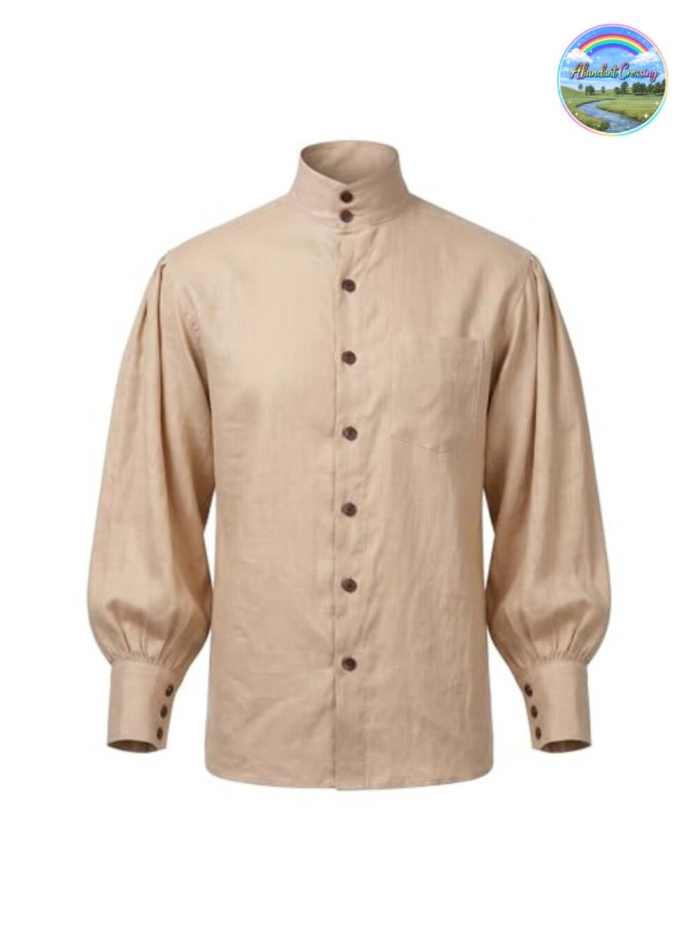Men's Renaissance Pirate Linen Blend Steampunk Victorian Bard Costume Shirt